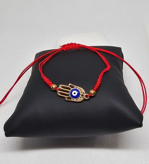 Pulsera de Protección- Hilo Rojo- Ojo Turco-Mano de Fátima